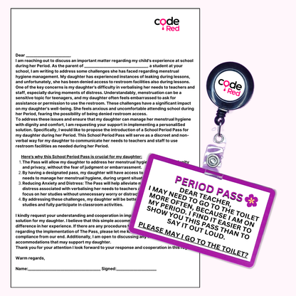 School Period Pass & Letter to teachers